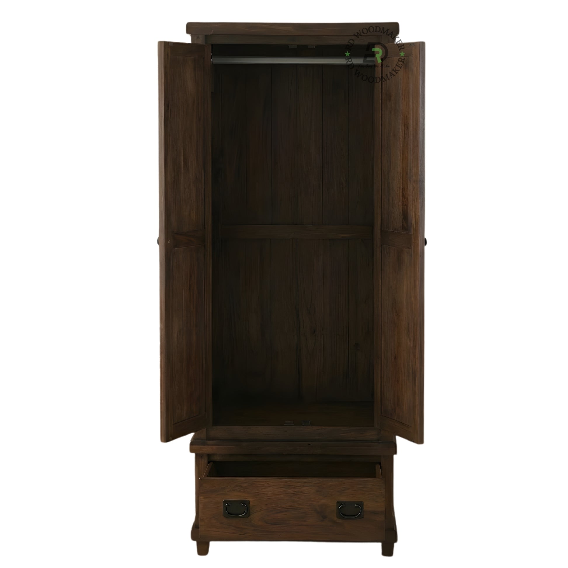 RUSTIC PLANK STYLE SOLID WOOD WARDROBE WITH DRAWER
