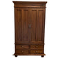 CLASSIC SOLID WOOD 2-DOOR WARDROBE WITH 4 DRAWERS