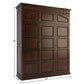 PREMIUM LARGE 3-DOOR SOLID WOOD WARDROBE WITH TOP STORAGE