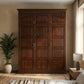 PREMIUM LARGE 3-DOOR SOLID WOOD WARDROBE WITH TOP STORAGE