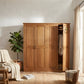 LARGE 4-DOOR SOLID WOOD PANELED WARDROBE