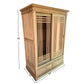 RUSTIC SLIDING DOOR SOLID WOOD WARDROBE WITH DRAWERS