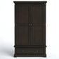 TRADITIONAL DARK ESPRESSO 2-DOOR WARDROBE WITH DRAWER