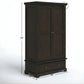 TRADITIONAL DARK ESPRESSO 2-DOOR WARDROBE WITH DRAWER