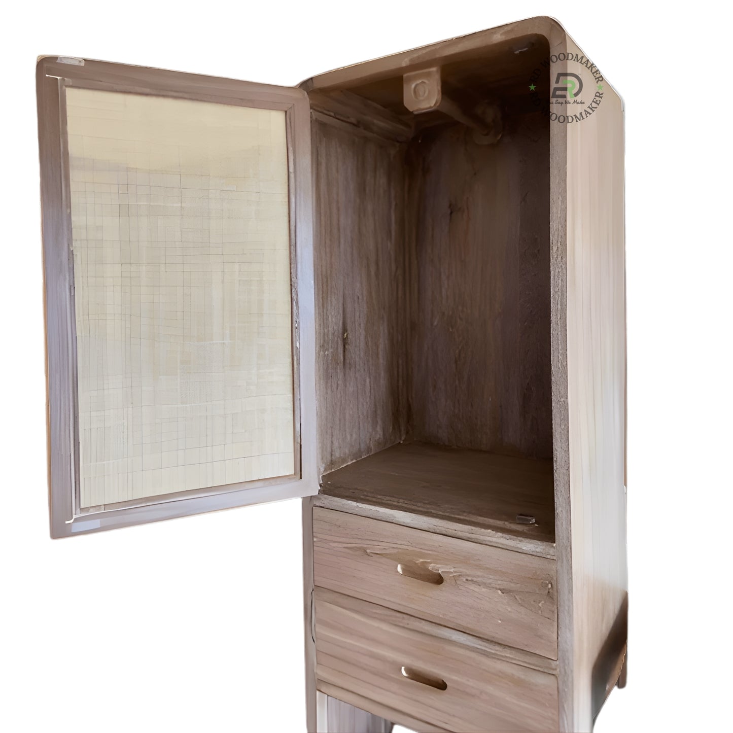 BOHO CANE DOOR WARDROBE WITH SIDE VANITY ATTACHMENT
