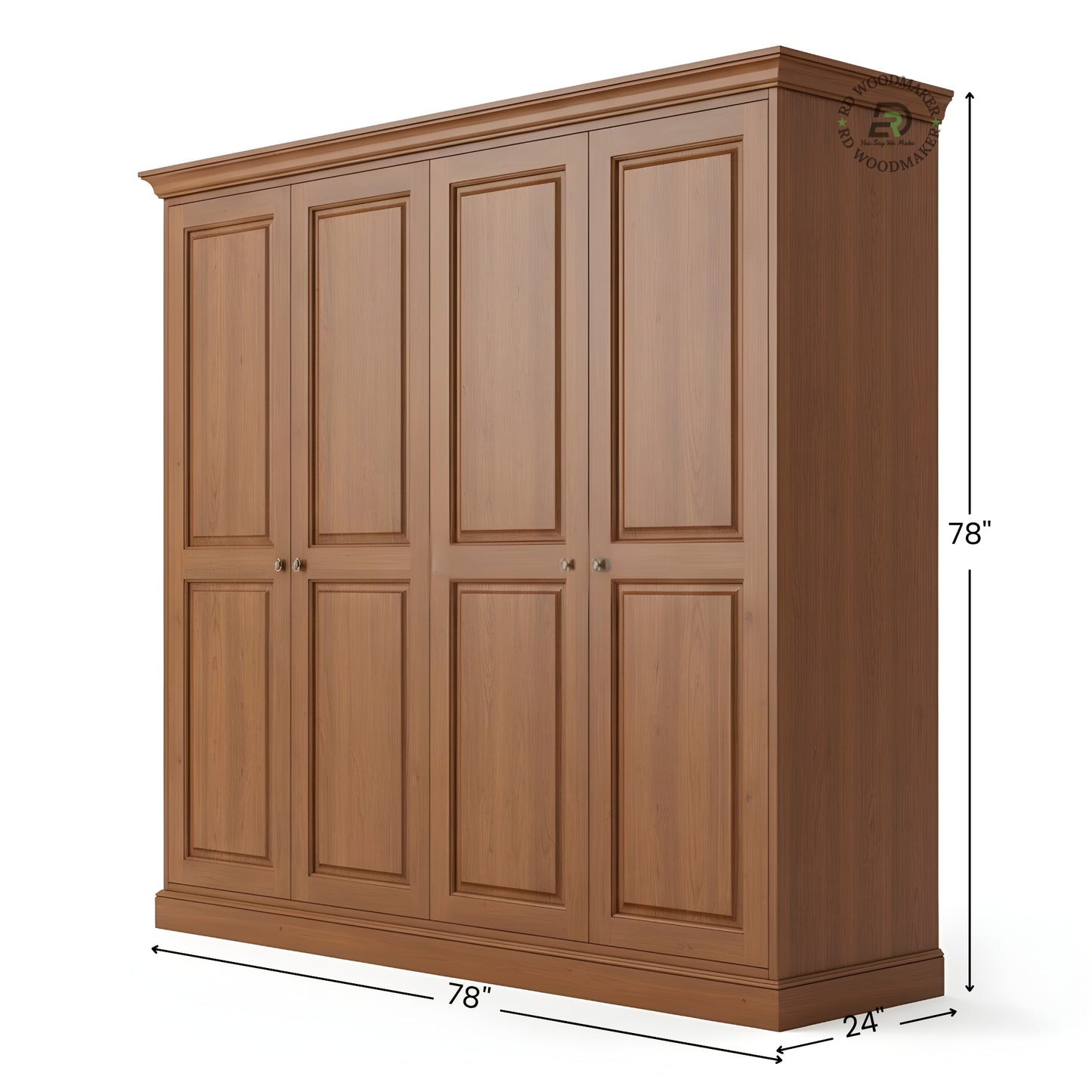 LARGE 4-DOOR SOLID WOOD WARDROBE