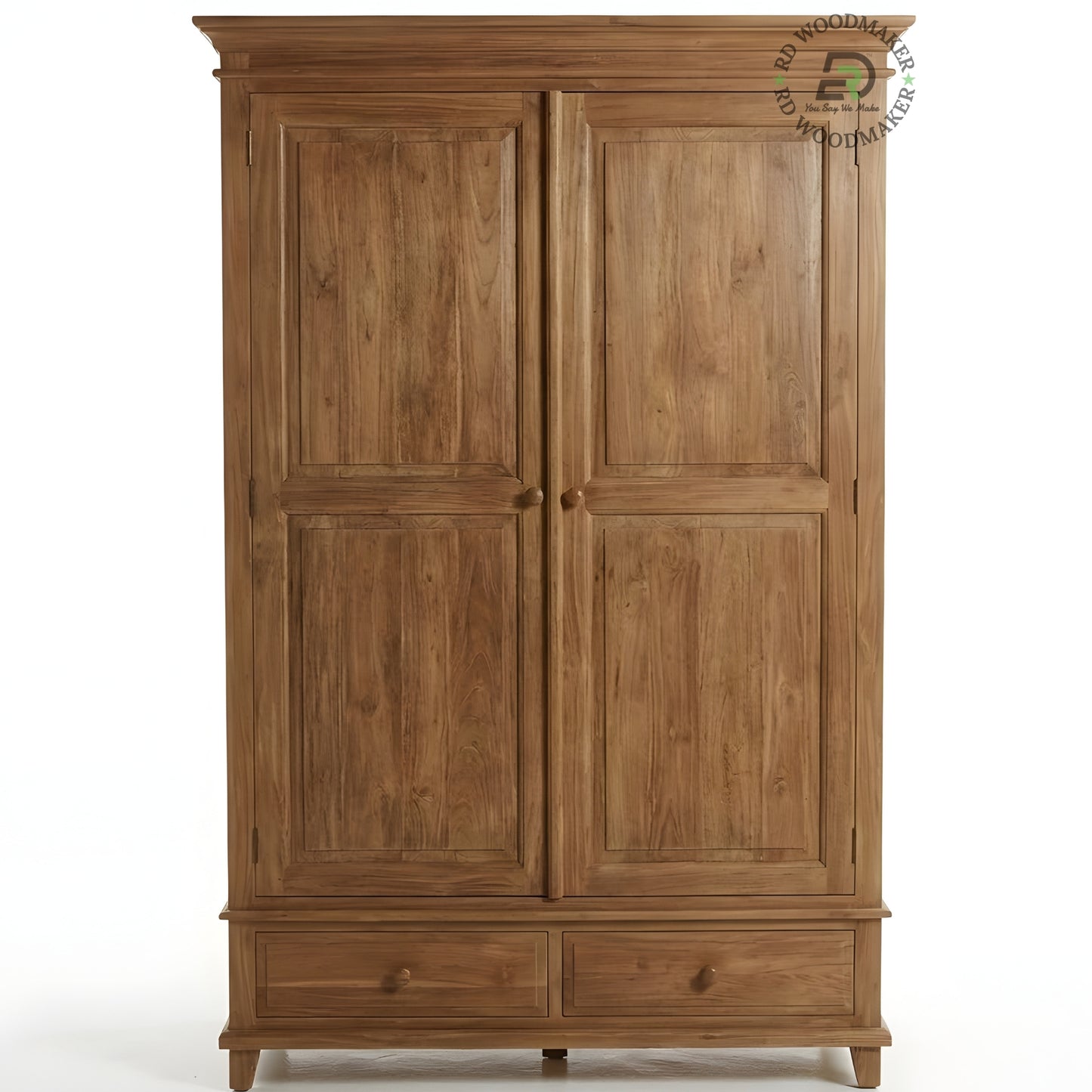 TRADITIONAL 3-DOOR SOLID WOOD WARDROBE WITH DRAWERS