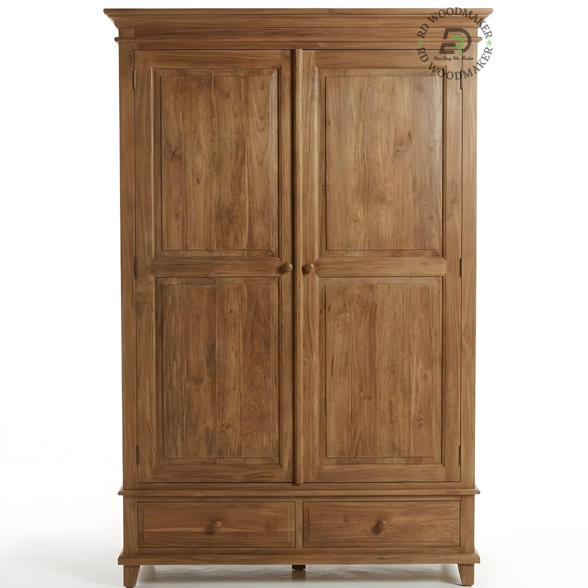 TRADITIONAL 3-DOOR SOLID WOOD WARDROBE WITH DRAWERS