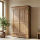 TRADITIONAL 3-DOOR SOLID WOOD WARDROBE WITH DRAWERS