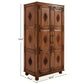 HAND-CARVED SOLID WOOD 2-DOOR WARDROBE