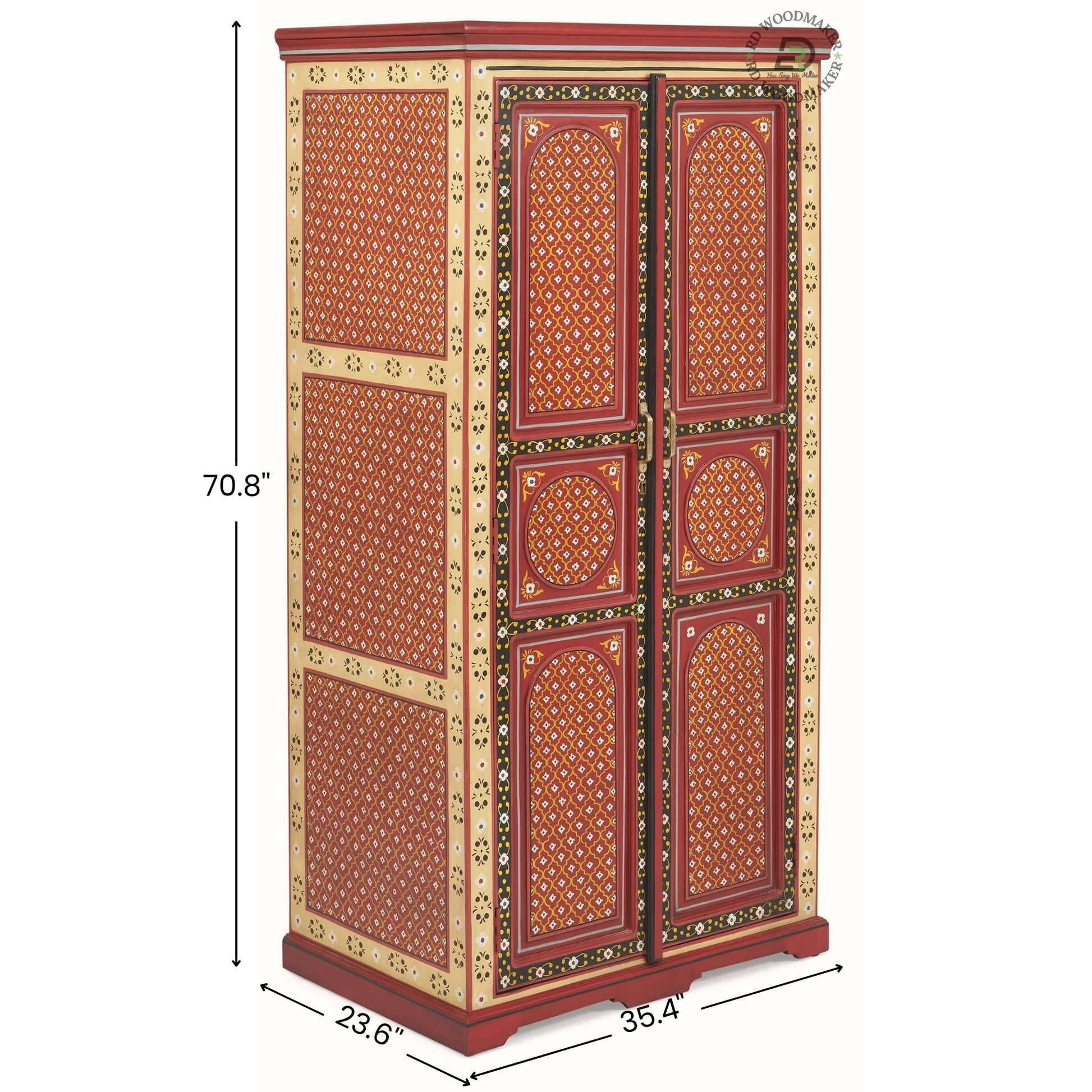 TRADITIONAL HAND-PAINTED 2-DOOR WARDROBE