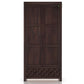 MODERN DARK WOOD 2-DOOR WARDROBE WITH TEXTURED DRAWER