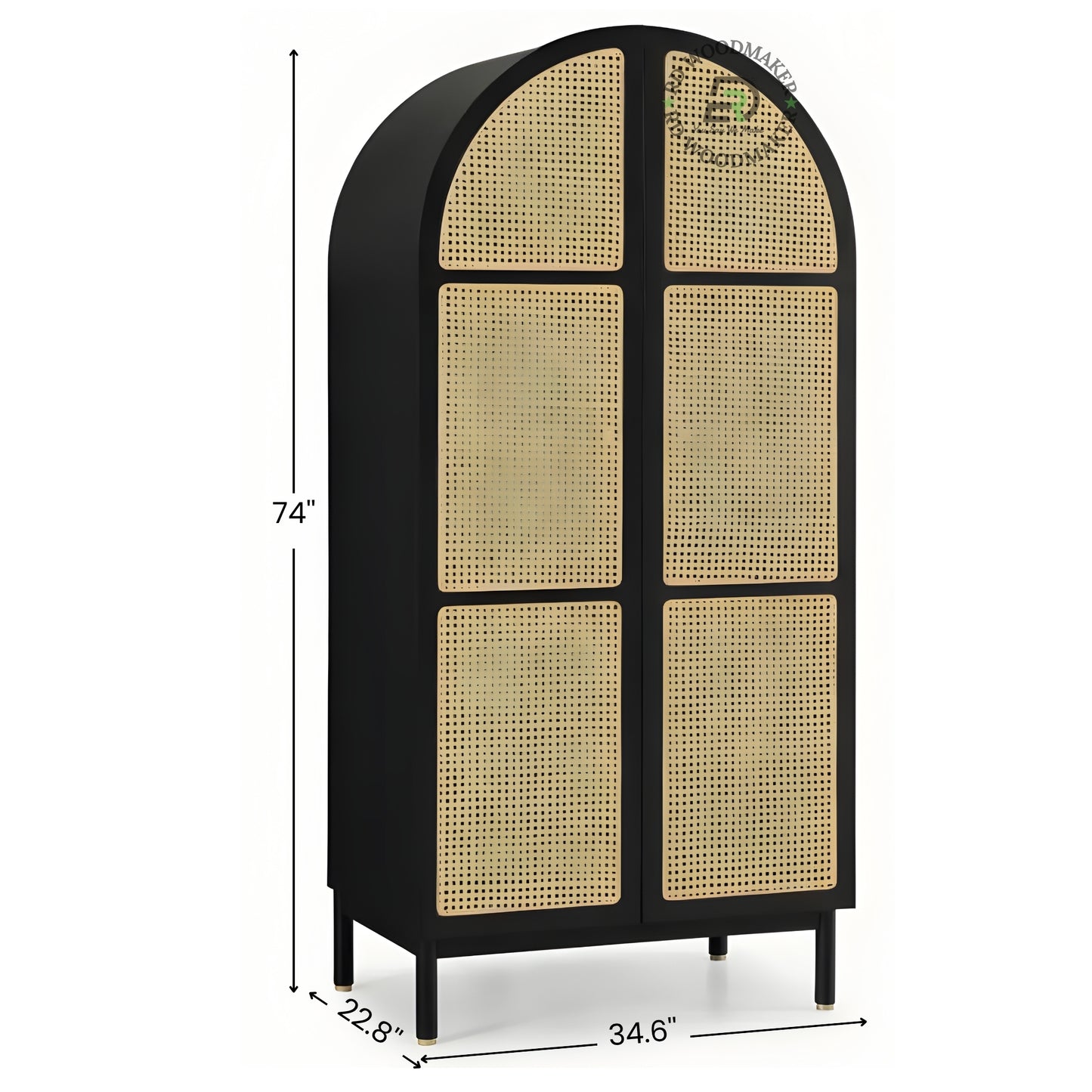 TRADITIONAL 2-DOOR SOLID WOOD WARDROBE WITH 2 DRAWERS