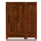 MODERN DARK WOOD 2-DOOR WARDROBE WITH GEOMETRIC CARVED DRAWER