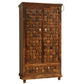 MODERN BLACK ARCHED 2-DOOR WARDROBE WITH RATTAN CANE PANELS