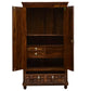 MODERN BLACK ARCHED 2-DOOR WARDROBE WITH RATTAN CANE PANELS
