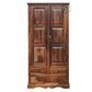 LARGE TRADITIONAL 4-DOOR SOLID WOOD WARDROBE WITH 2 DRAWERS