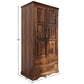 LARGE TRADITIONAL 4-DOOR SOLID WOOD WARDROBE WITH 2 DRAWERS
