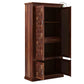RUSTIC 3D WOVEN BLOCK PATTERN 2-DOOR SOLID WOOD WARDROBE