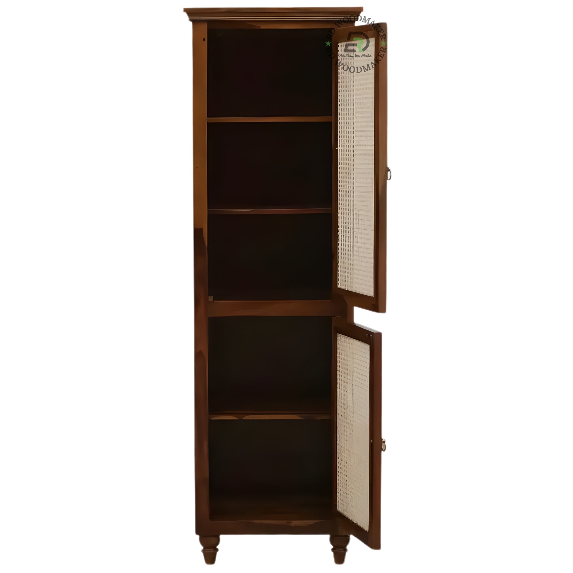 TALL SLIM CANE PANEL 2-DOOR SOLID WOOD WARDROBE