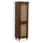 TALL SLIM CANE PANEL 2-DOOR SOLID WOOD WARDROBE