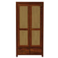 MODERN DARK LOUVERED 2-DOOR WARDROBE WITH DRAWERS