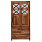 RUSTIC WOVEN WOOD BLOCK PATTERN 2-DOOR WARDROBE