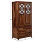 RUSTIC WOVEN WOOD BLOCK PATTERN 2-DOOR WARDROBE