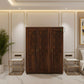 ELEGANT MIRRORED SOLID WOOD WARDROBE WITH LATTICE CARVING