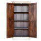 BOHEMIAN HAND-PAINTED DISTRESSED WOOD TALL WARDROBE 