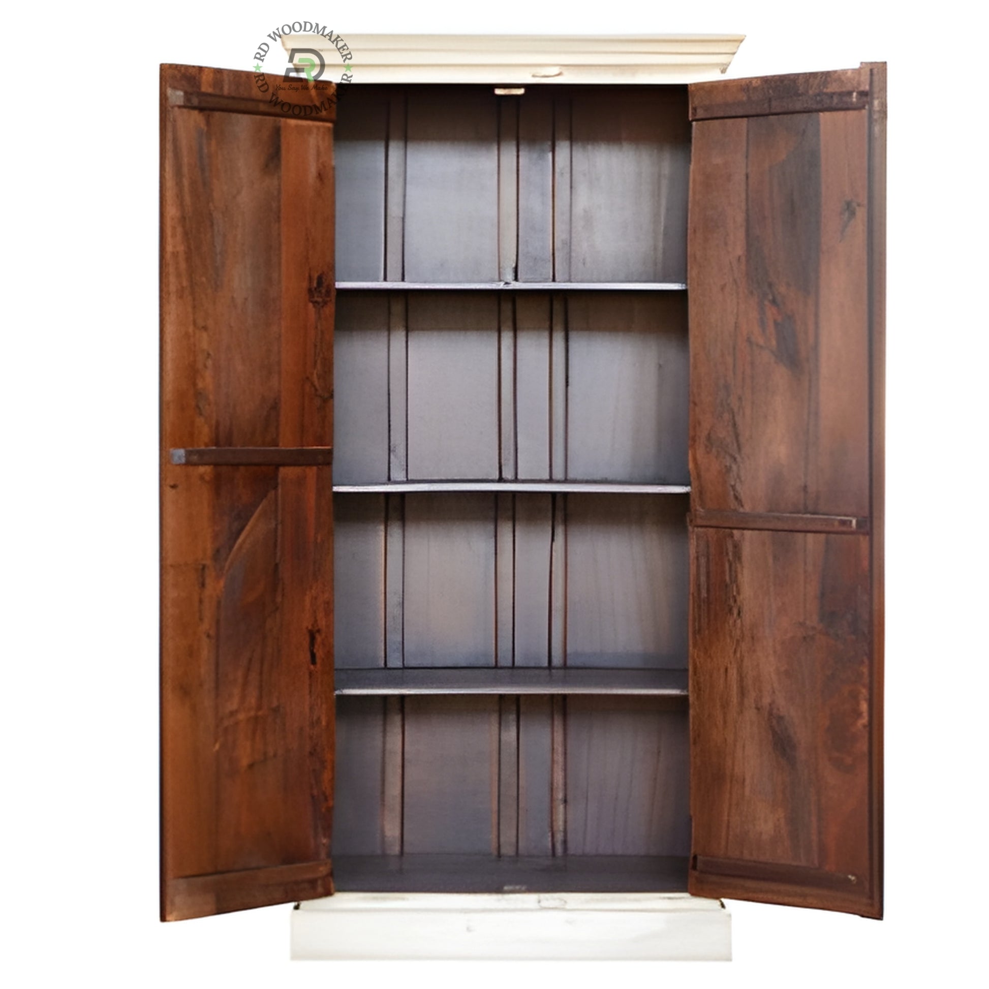 BOHEMIAN HAND-PAINTED DISTRESSED WOOD TALL WARDROBE 