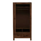 TRADITIONAL SOLID WOOD 2-DOOR WARDROBE WITH CANE PANELS AND 2 DRAWERS