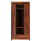 RUSTIC SOLID WOOD 2-DOOR WARDROBE WITH GLASS X-PANELS AND 3 DRAWERS
