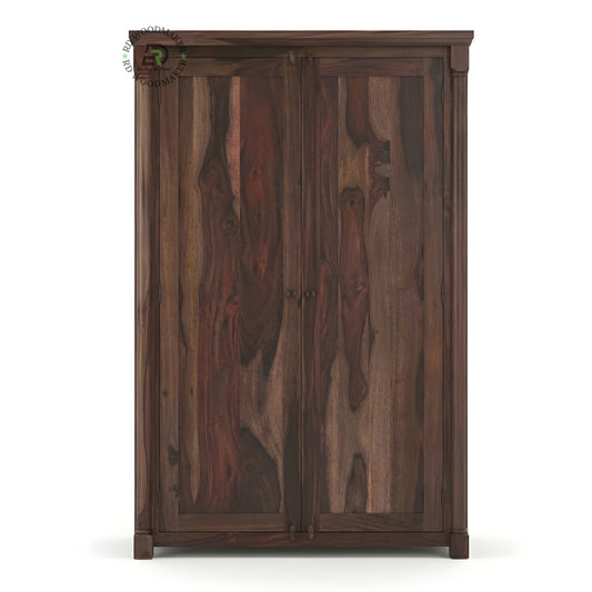 PREMIUM SOLID SHEESHAM WOOD 2-DOOR WARDROBE 