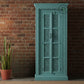HANDCARVED TURQUOISE WOODEN DOUBLE DOOR WARDROBE WITH INTRICATE JALI DESIGN