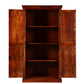 HANDCRAFTED SOLID WOOD CARVED DOUBLE DOOR WARDROBE WITH FLORAL DESIGN