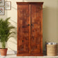 HANDCRAFTED SOLID WOOD CARVED DOUBLE DOOR WARDROBE WITH FLORAL DESIGN