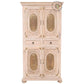 VINTAGE WHITE HANDCARVED WOODEN DOUBLE DOOR WARDROBE WITH DRAWERS
