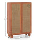 BOHO NATURAL RATTAN WOVEN 2-DOOR ACCENT WARDROBE