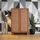 BOHO NATURAL RATTAN WOVEN 2-DOOR ACCENT WARDROBE