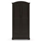 ELEGANT ARCHED TOP DARK WOOD 2-DOOR WARDROBE WITH DRAWER