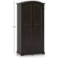ELEGANT ARCHED TOP DARK WOOD 2-DOOR WARDROBE WITH DRAWER